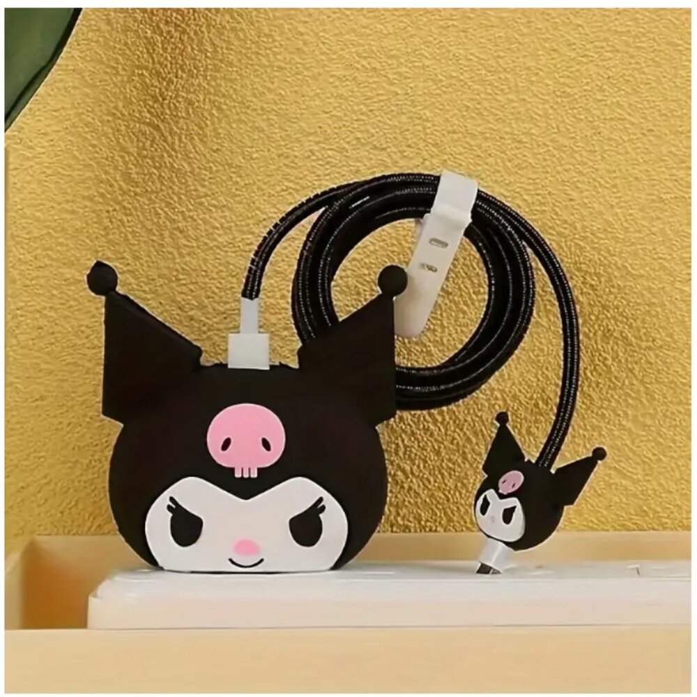 Kuromi phone cord and cube cover - Up to a 10ft.